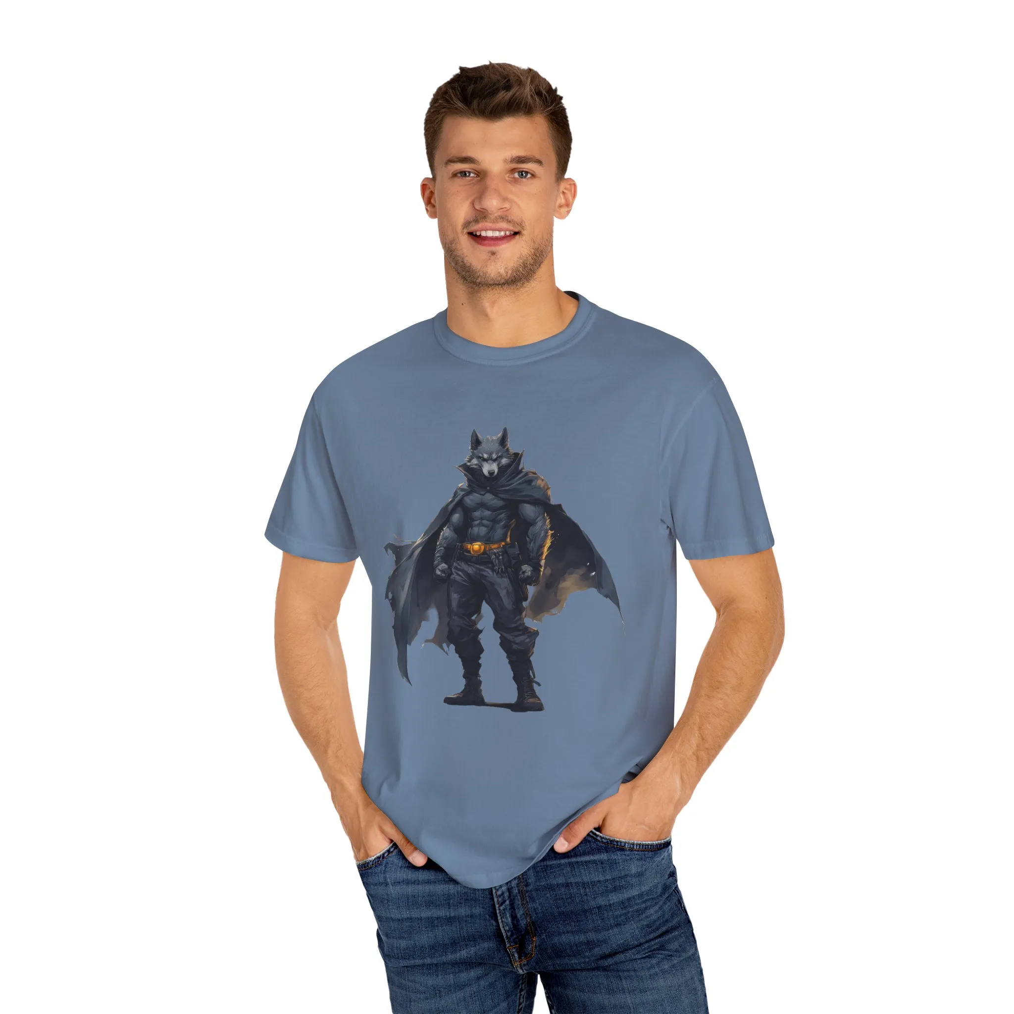 Heroic Wolf T-Shirt | Unisex Garment-Dyed Tee for Animal Lovers & Comic Fans - Image 23