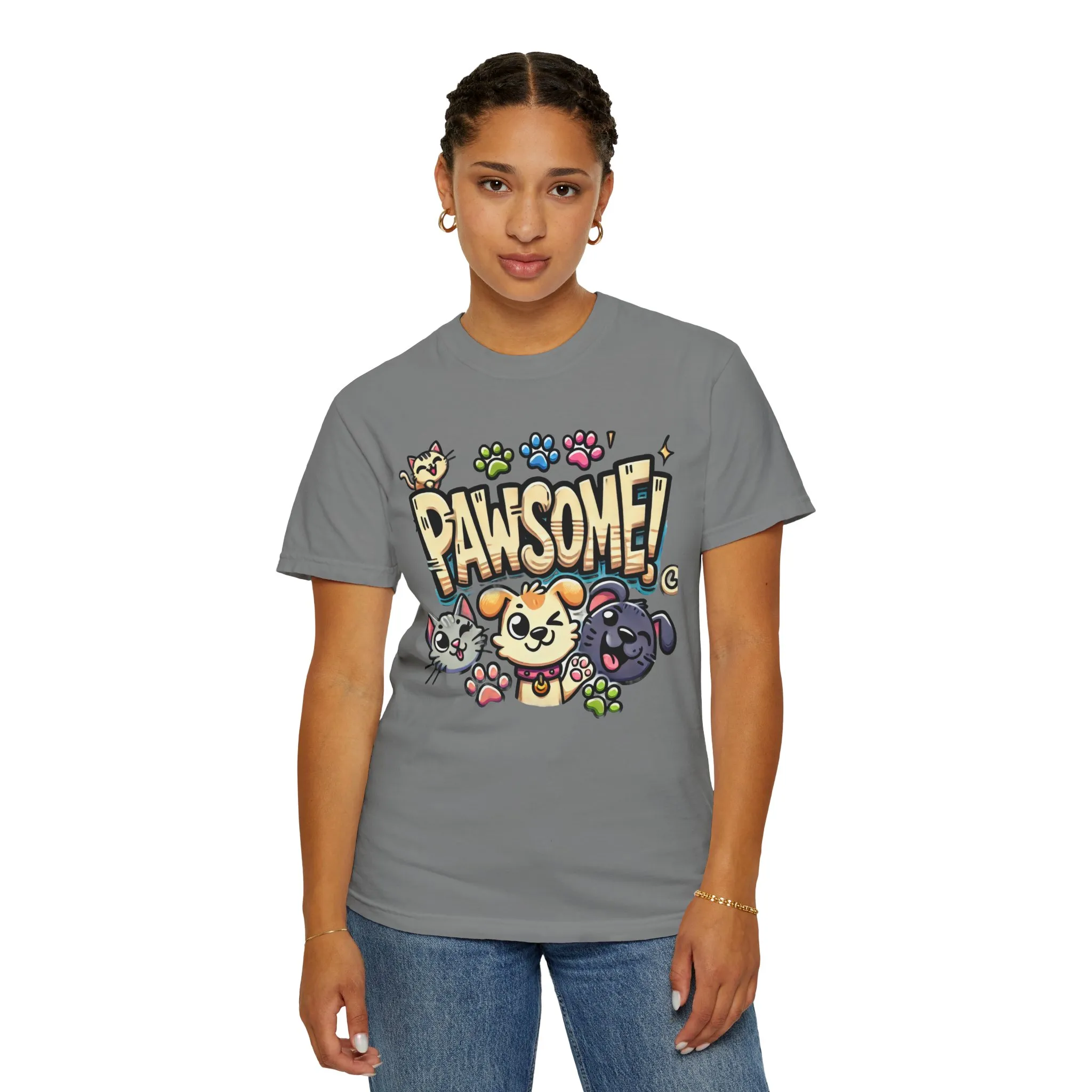 Pawsome Garment-Dyed T-Shirt for Animal Lovers - Image 31
