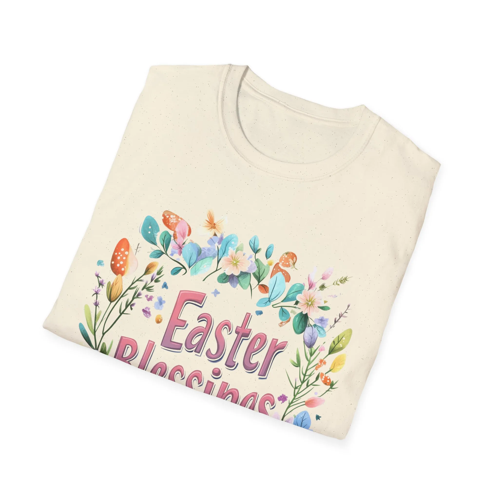 Easter Blessings Unisex Softstyle T-Shirt – Spring Floral Design - Image 18