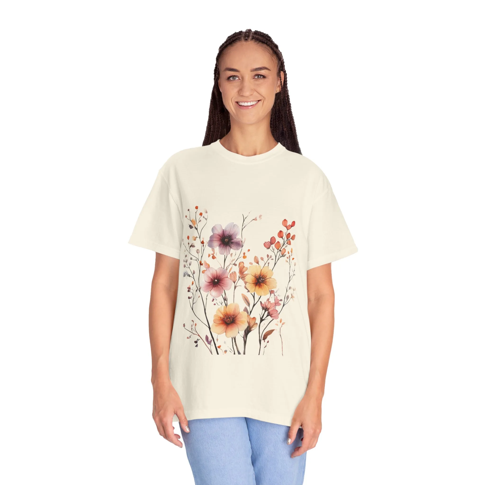 Floral Garden Unisex Garment-Dyed T-Shirt - Perfect for Spring and Casual Wear - Image 11