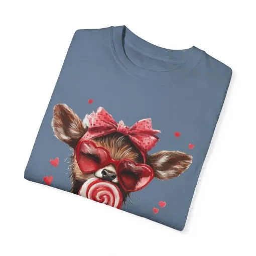 Cute Valentine’s Day Deer T-Shirt - Garment-Dyed Unisex Tee with Heart Design - Image 26