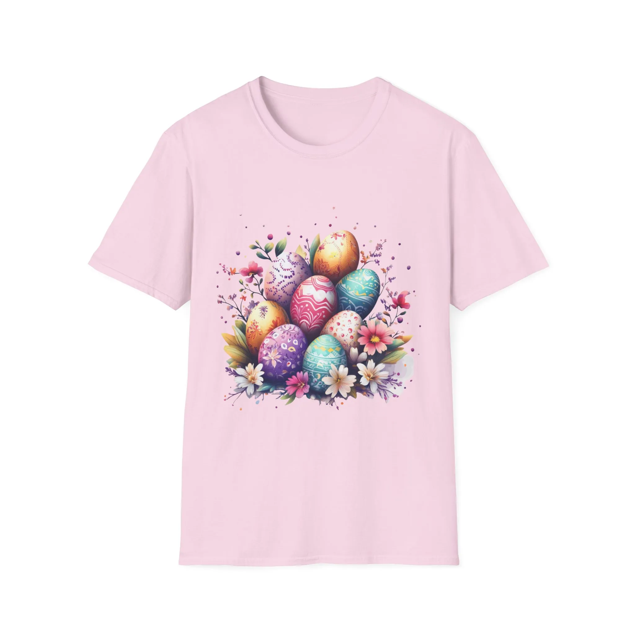 Easter Egg Floral Unisex Softstyle T-Shirt - Vibrant Spring Design - Image 46