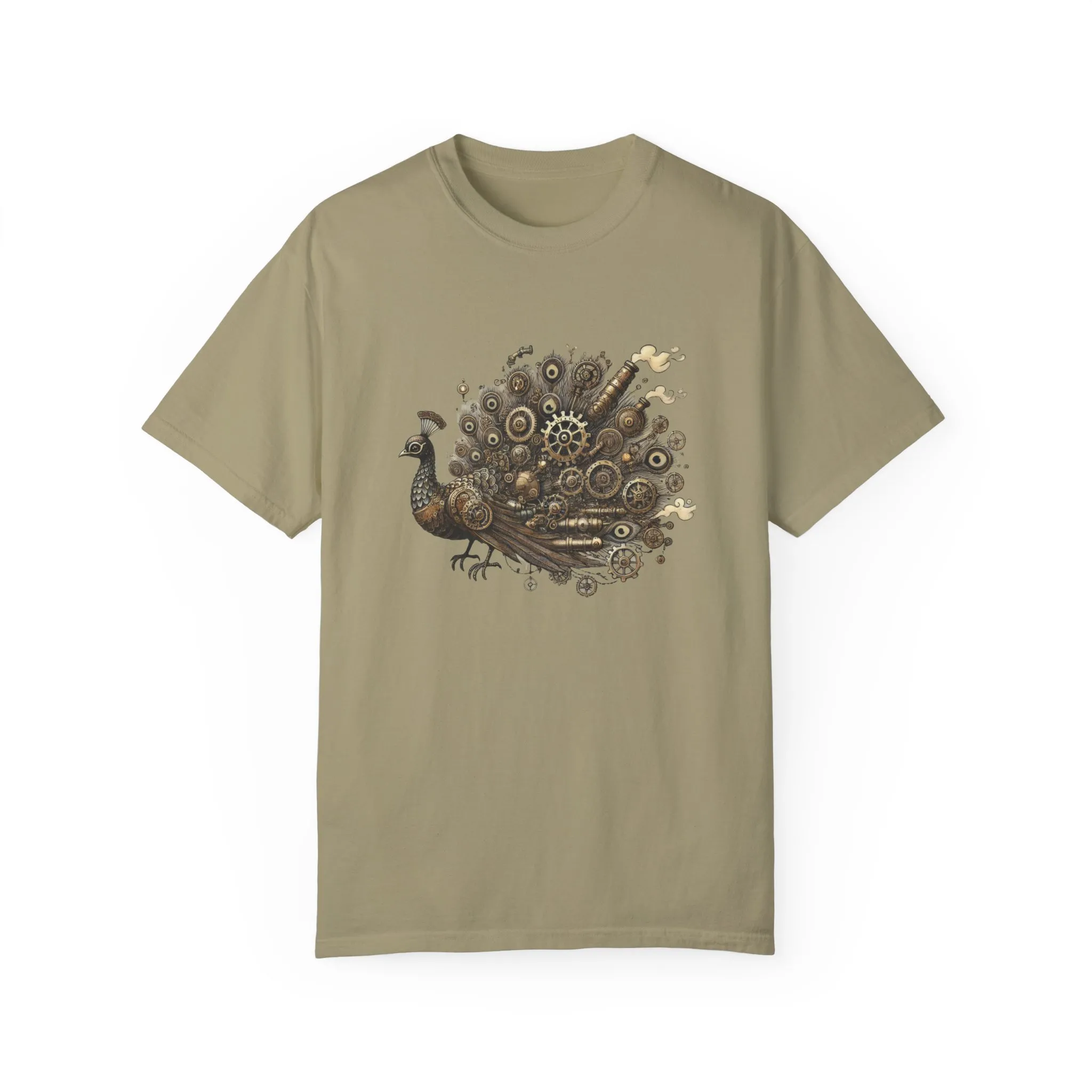 Steampunk Peacock Unisex Garment-Dyed T-Shirt - Image 17