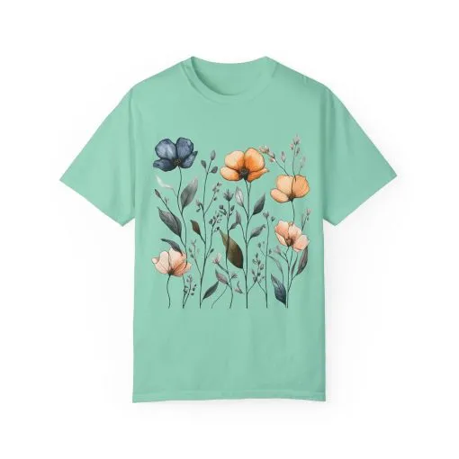 Floral Garden Unisex Garment-Dyed T-Shirt - Eco-Friendly Spring Wear - Image 21