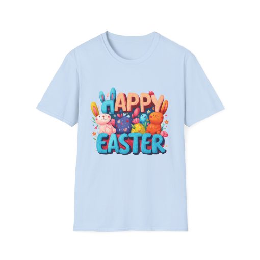 Happy Easter Unisex Softstyle T-Shirt - Fun Spring Bunny Design - Image 26
