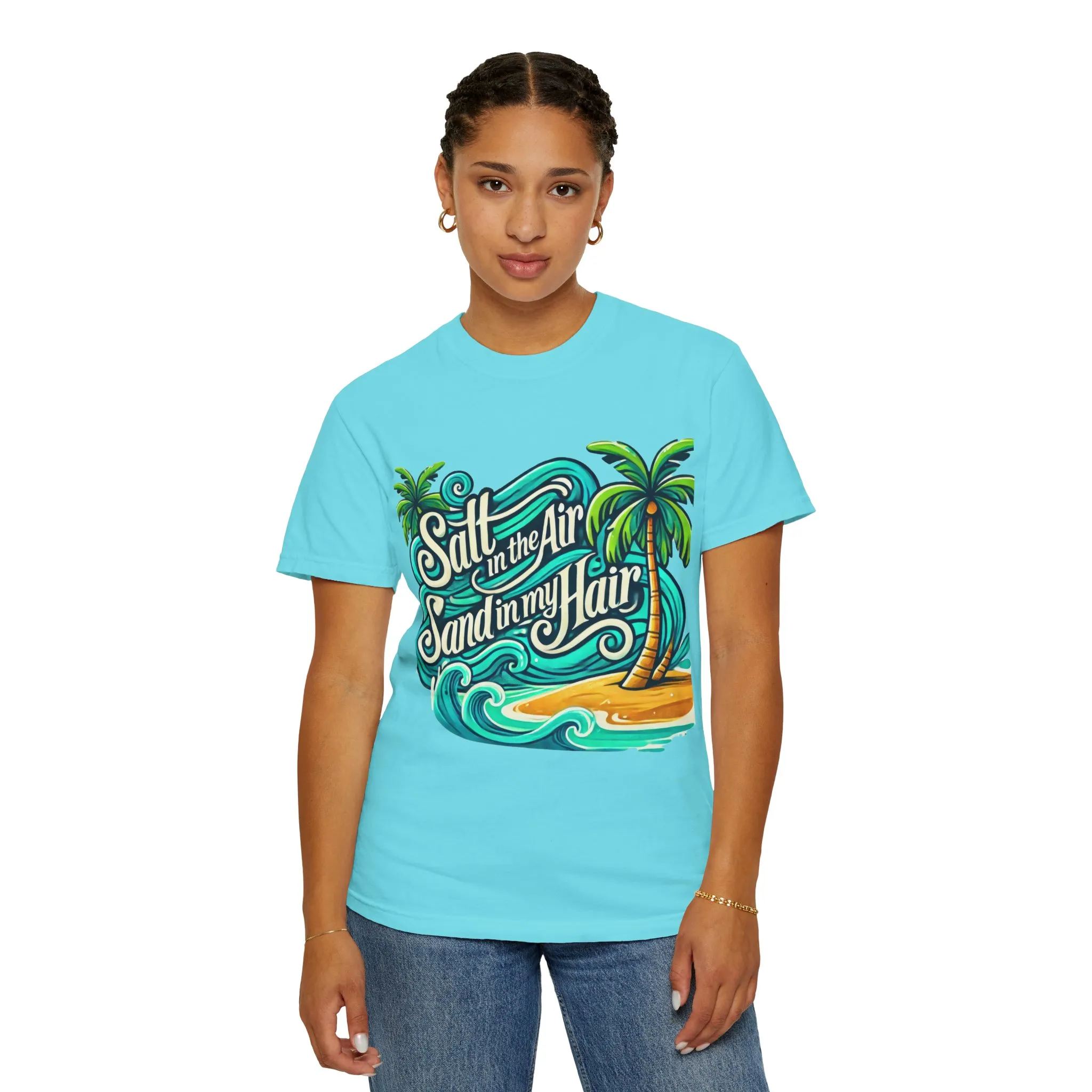 Unisex Garment-Dyed T-Shirt - "Salt in the Air, Sand in my Hair" - Beach Life Vibe - Image 20
