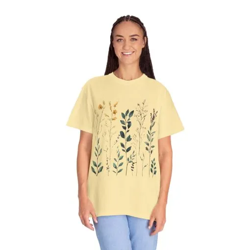 Floral Garden Unisex Garment-Dyed T-Shirt - Nature-Inspired Tee - Image 12
