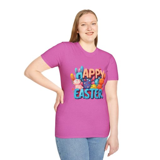 Happy Easter Unisex Softstyle T-Shirt - Fun Spring Bunny Design - Image 69