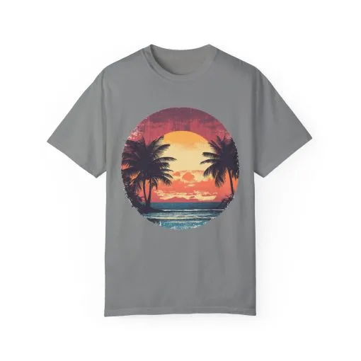 Unisex Garment-Dyed T-shirt | Sunset Beach Vibes Tee - Image 17