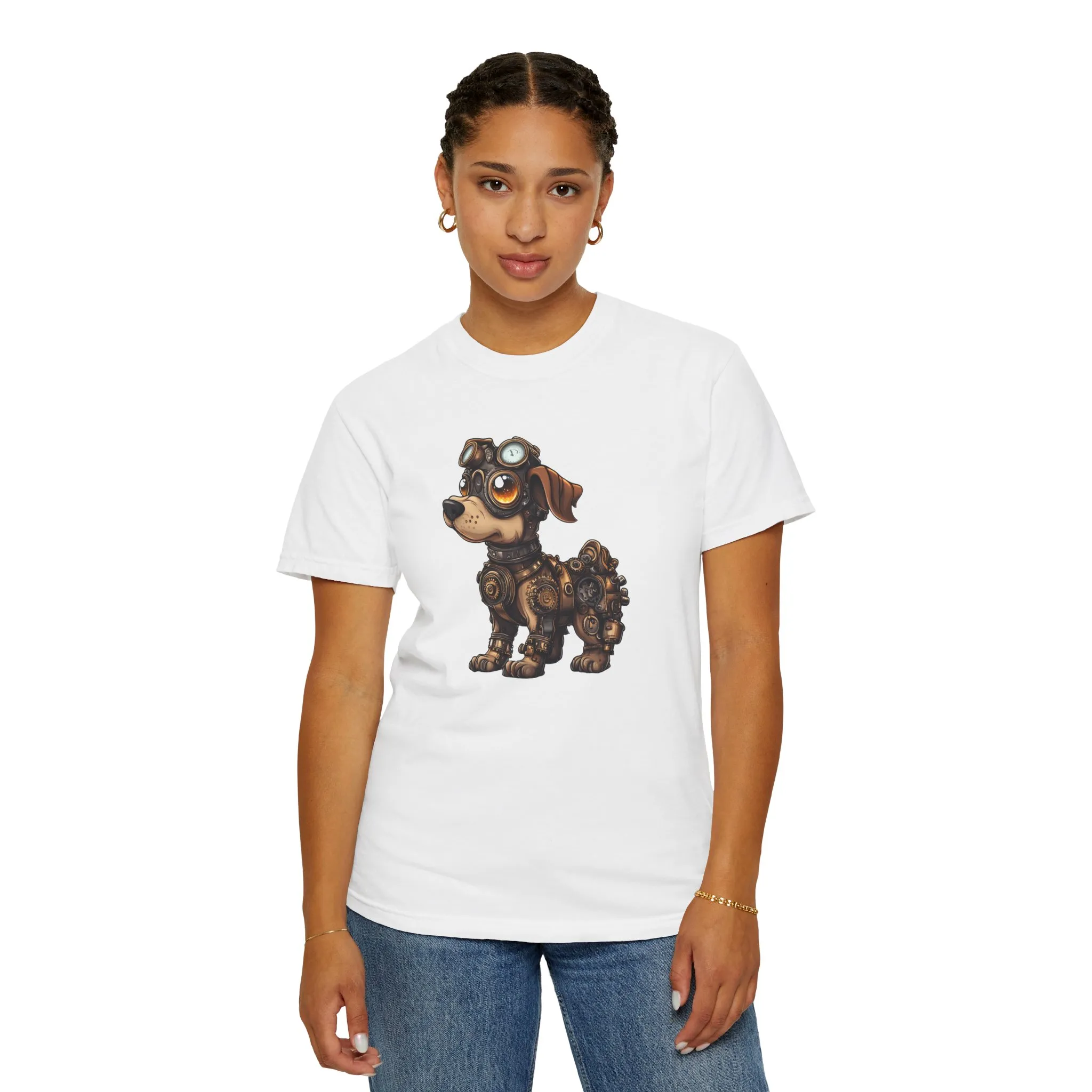 Steampunk Dog Unisex Garment-Dyed T-Shirt - Image 8