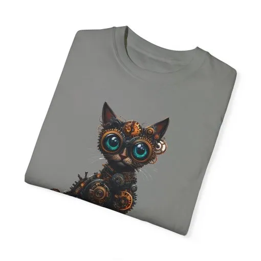 Steampunk Cat Unisex Garment-Dyed T-Shirt - Image 30