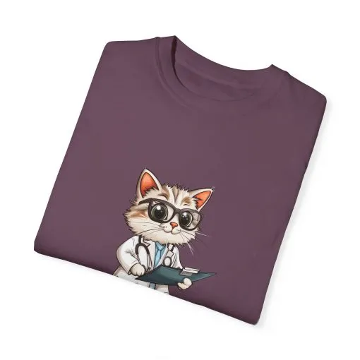 Funny Cat Doctor Unisex Garment-Dyed T-Shirt - Image 61