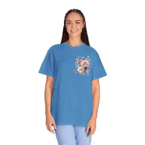 Floral Unisex Garment-Dyed T-shirt - Soft Summer Vibes - Image 27