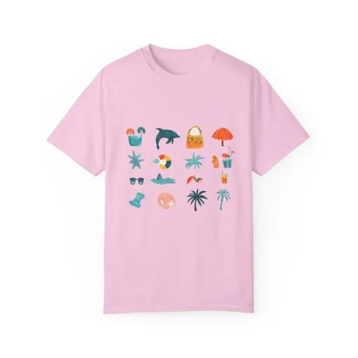 Tropical Vibes Unisex Garment-Dyed T-Shirt | Beach Life Design - Image 29