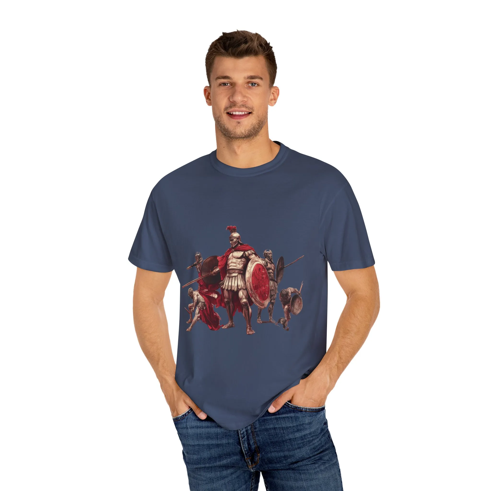 Warrior Spirit Unisex Garment-Dyed T-Shirt - Bold Roman Gladiator Design - Image 27
