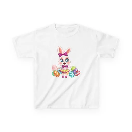 Easter Bunny Kids Tee - Cute Cotton T-Shirt for Spring Celebrations - Image 2