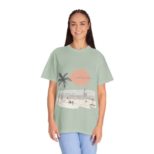 Sunset Beach Vibe Unisex Garment-Dyed T-Shirt