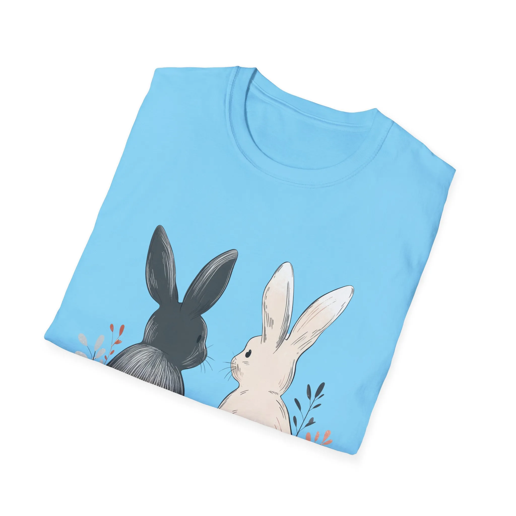 Cute Bunny Love Unisex Softstyle T-Shirt for Easter Celebrations - Image 33