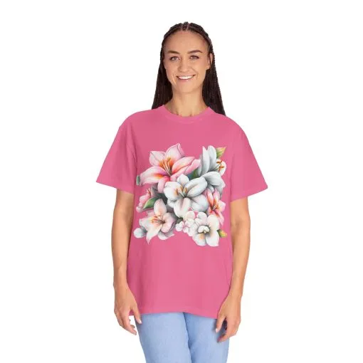 Floral Elegance Unisex Garment-Dyed T-Shirt - Perfect for Spring Celebrations - Image 52