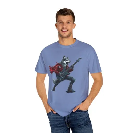 Rockin' Wolf Unisex Garment-Dyed T-Shirt - Perfect for Music Lovers - Image 7