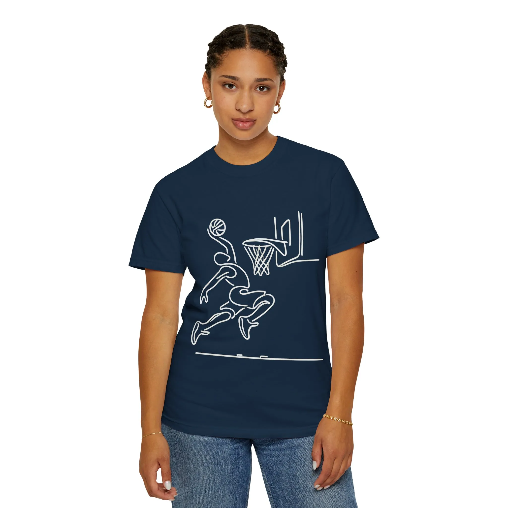 Unisex Basketball Outline T-shirt - Sporty Graphic Tee for Athletes - Image 20