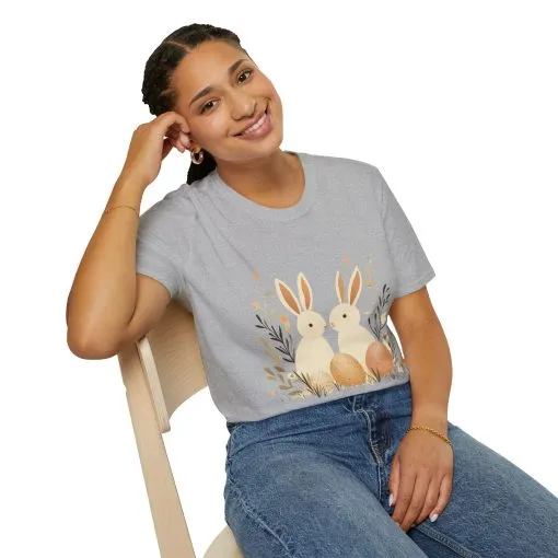 Easter Bunny Graphic Unisex Softstyle T-Shirt - Image 4