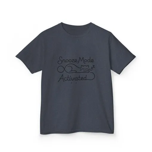 Kids 'Snooze Mode Activated' Heavy Cotton Tee - Fun Sleepy T-Shirt for Boys and Girls - Image 42