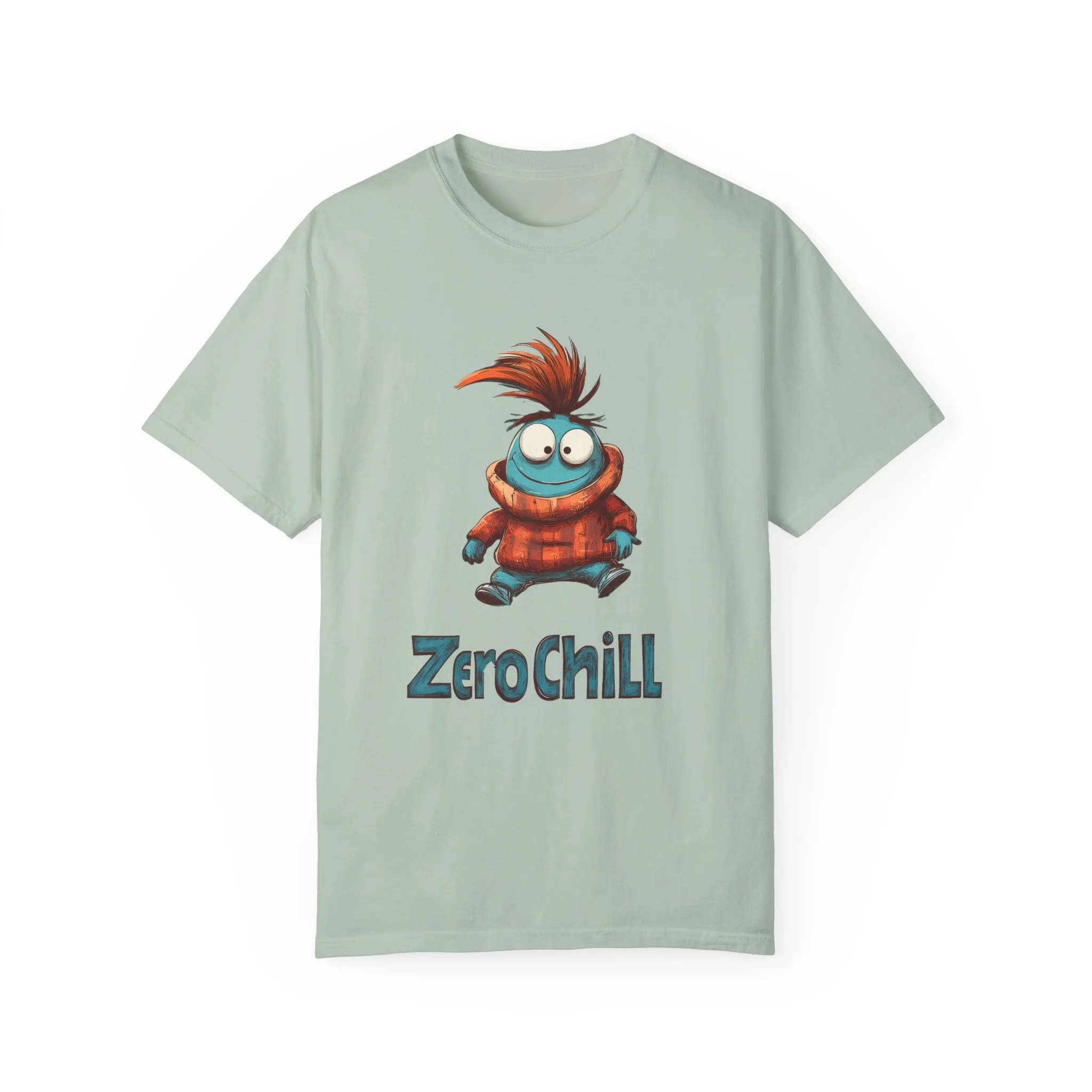Unisex Garment-Dyed T-Shirt - 'Zero Chill' Fun Character Design - Image 5