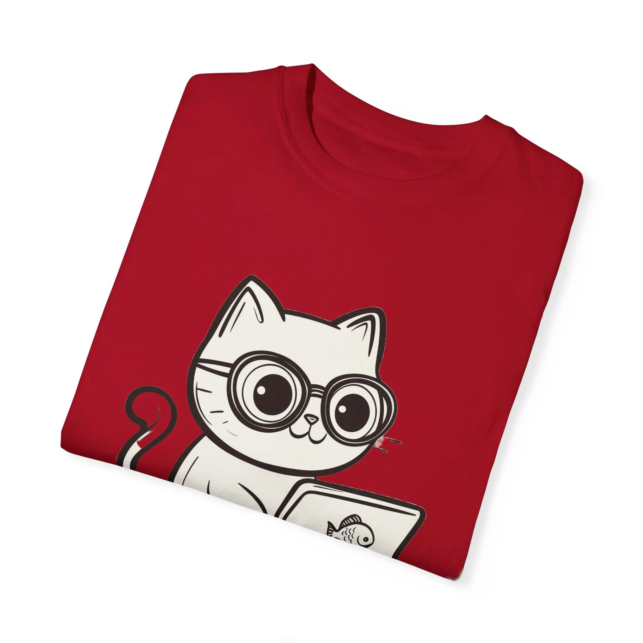 Cute Cat Gamer Unisex Garment-Dyed T-Shirt - Image 42