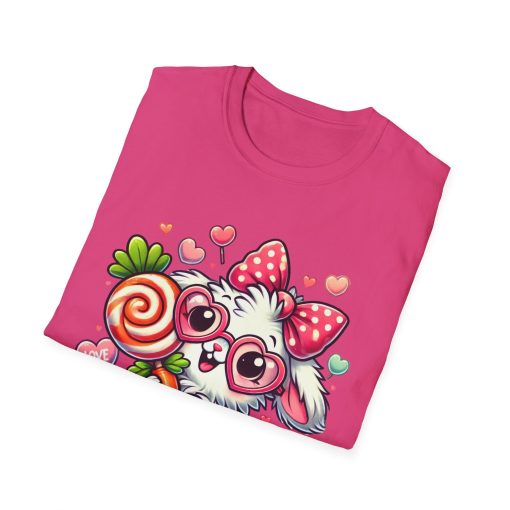 Cute Bunny Love Unisex Softstyle T-Shirt - Perfect for Valentine's Day and Spring Celebrations - Image 3
