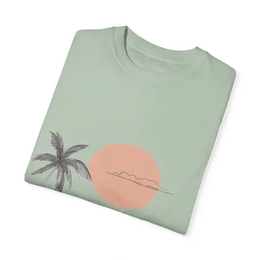 Sunset Beach Vibe Unisex Garment-Dyed T-Shirt - Image 3
