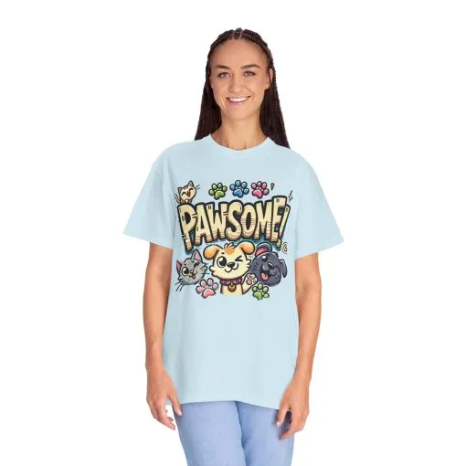 Pawsome Garment-Dyed T-Shirt for Animal Lovers - Image 44