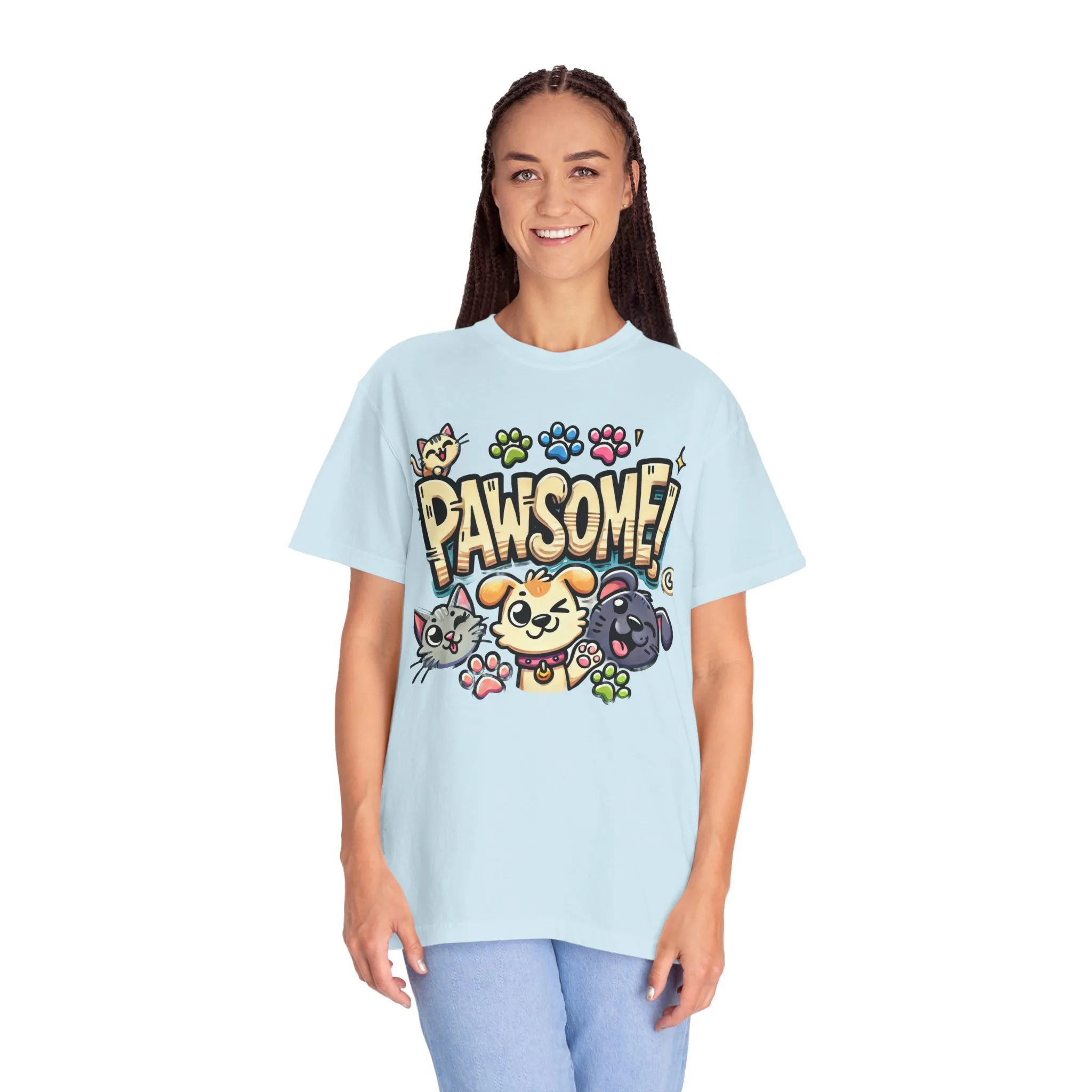Pawsome Garment-Dyed T-Shirt for Animal Lovers - Image 44