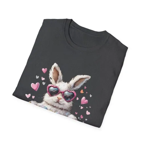 Cute Bunny Easter T-Shirt - Unisex Softstyle Tee with Colorful Egg Design - Image 33