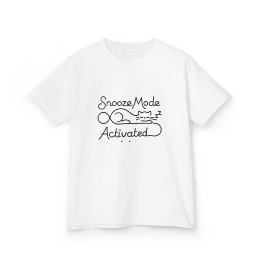 Kids 'Snooze Mode Activated' Heavy Cotton Tee - Fun Sleepy T-Shirt for Boys and Girls - Image 6