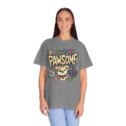 Pawsome Garment-Dyed T-Shirt for Animal Lovers - Image 32