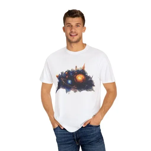 Cosmic Adventure Unisex Garment-Dyed T-Shirt - Space-Themed Graphic Tee - Image 7