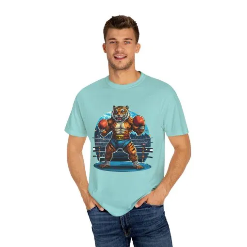 Boxing Tiger Unisex Garment-Dyed T-shirt | Sporty, Bold Graphic Tee for Animal Lovers - Image 11