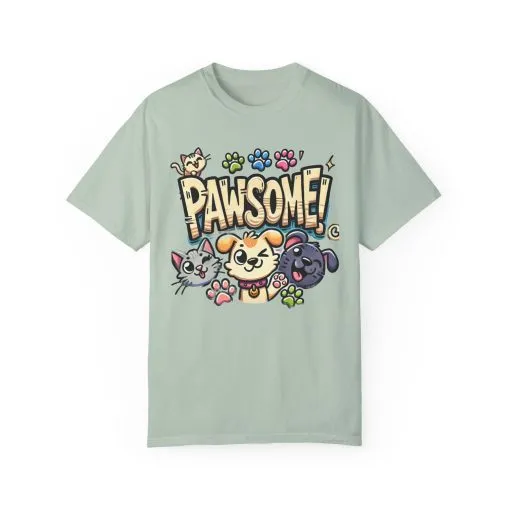 Pawsome Garment-Dyed T-Shirt for Animal Lovers - Image 33