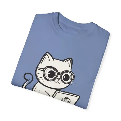 Cute Cat Gamer Unisex Garment-Dyed T-Shirt - Image 22