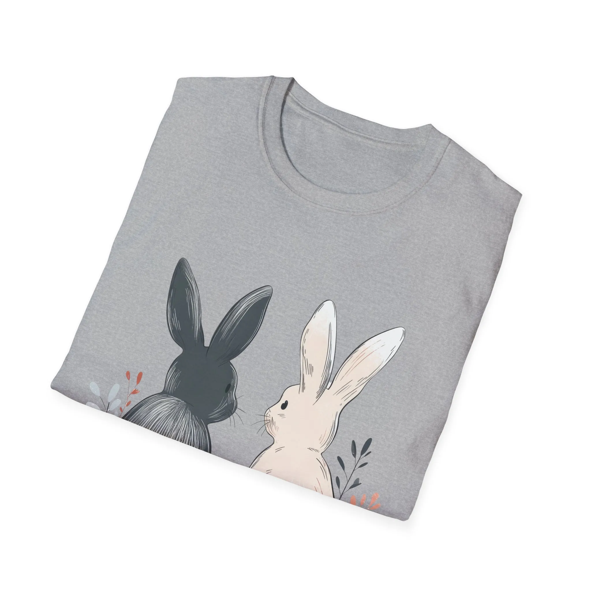Cute Bunny Love Unisex Softstyle T-Shirt for Easter Celebrations - Image 13