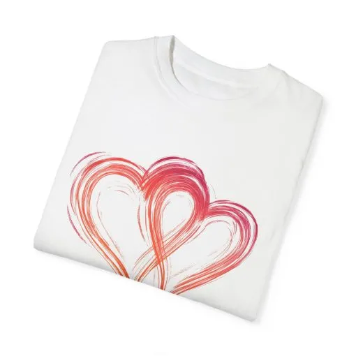 Love Hearts Unisex Garment-Dyed T-Shirt - Perfect for Valentine's Day & Casual Wear - Image 6
