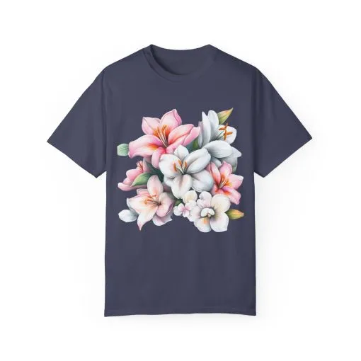 Floral Elegance Unisex Garment-Dyed T-Shirt - Perfect for Spring Celebrations - Image 37