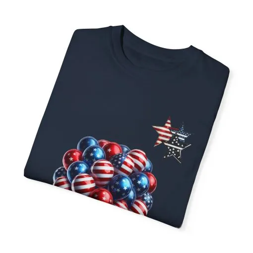Patriotic Balloon T-Shirt | Unisex Garment-Dyed Tee for Independence Day Celebrations - Image 19