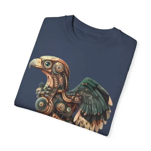 Steampunk Mechanical Bird Unisex Garment-Dyed T-Shirt - Image 42