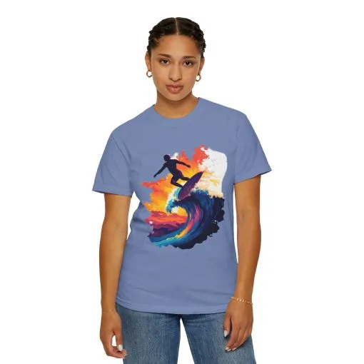 Surfing Sunset Unisex Garment-Dyed T-Shirt - Image 16
