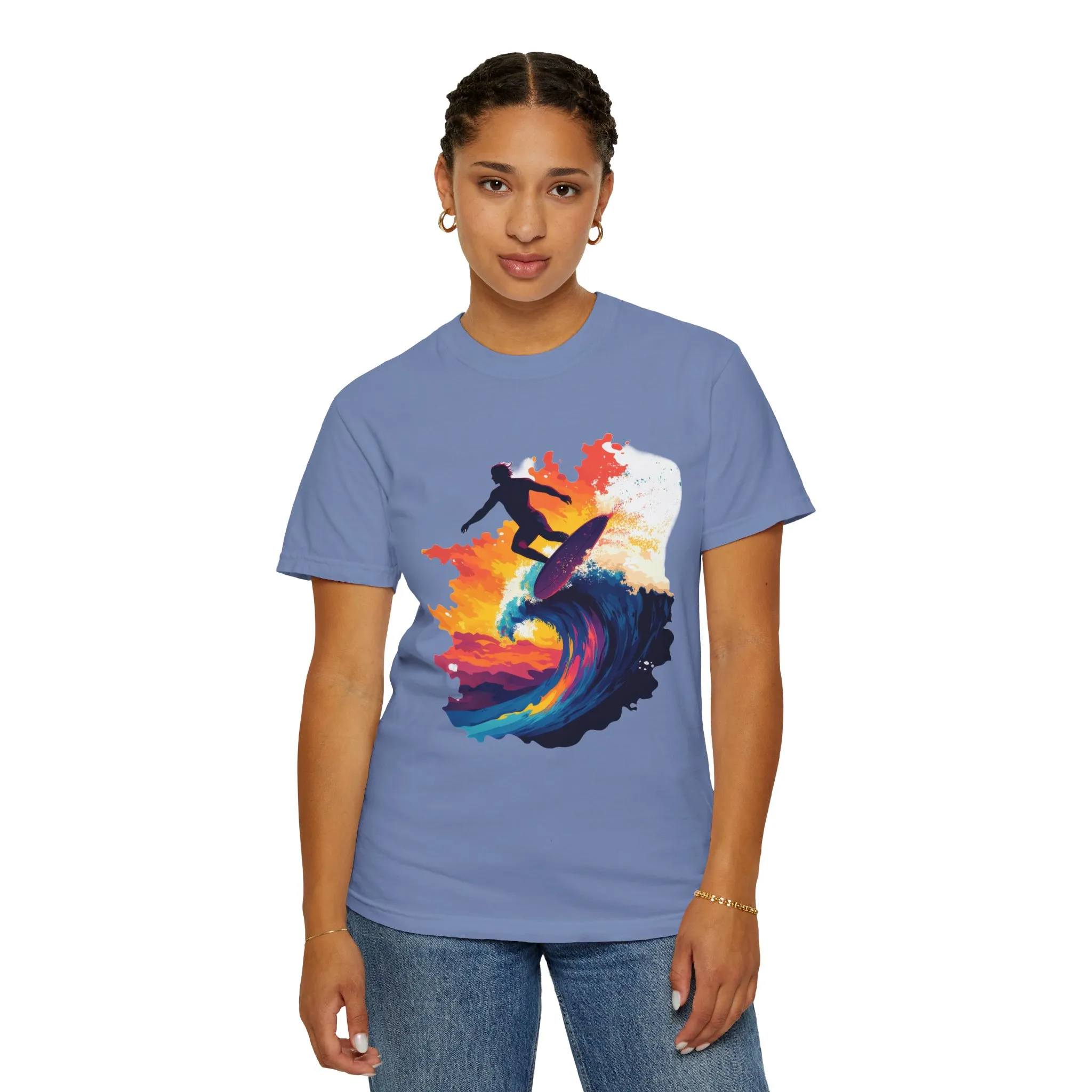Surfing Sunset Unisex Garment-Dyed T-Shirt - Image 16