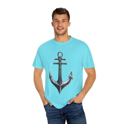 Nautical Anchor Unisex Garment-Dyed T-shirt | Casual Marine Style Wear - Image 19