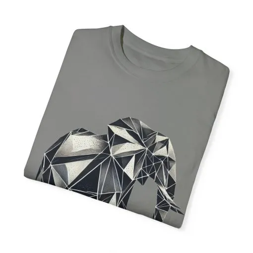 Geometric Elephant Unisex Garment-Dyed T-Shirt - Image 14