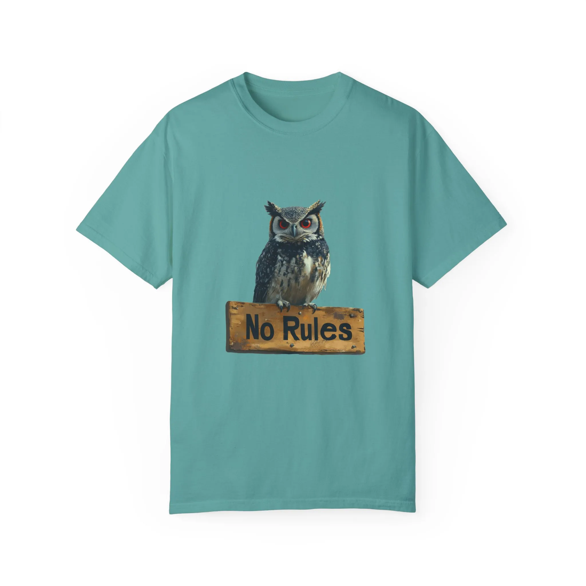 Funny Owl T-Shirt - "No Rules" Unisex Garment-Dyed Tee for Animal Lovers - Image 13